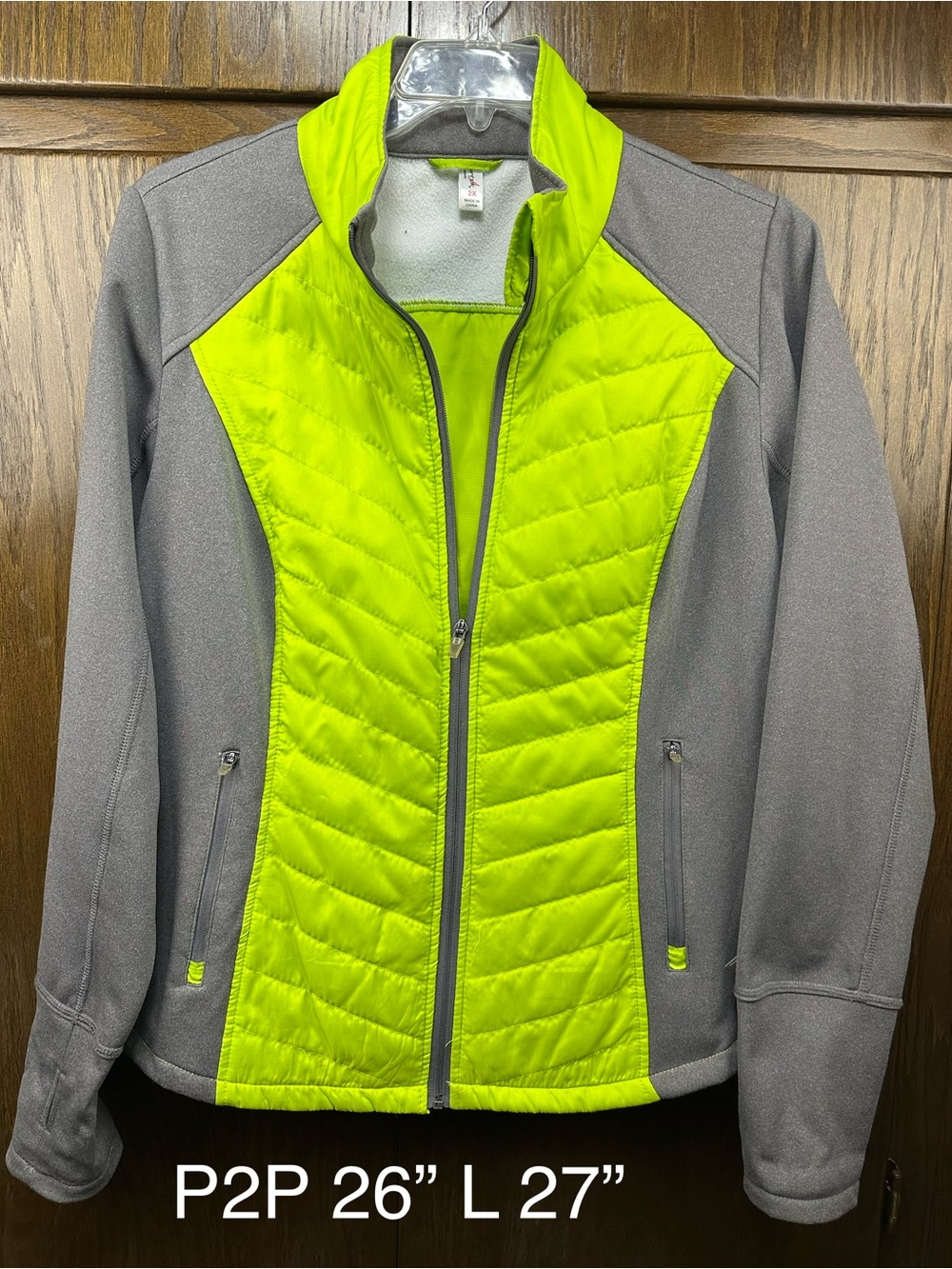 Women’s Two-Tone Gray and Neon Green Jacket